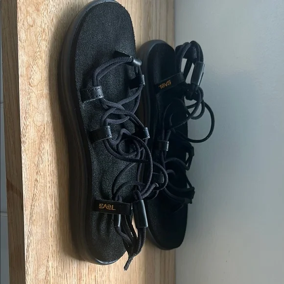 Teva Black Textured Sole Sandals - Picture 3 of 6